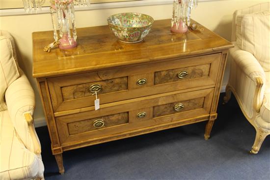 A late 18th / early 19th century Swiss walnut commode, W.4ft 1in.